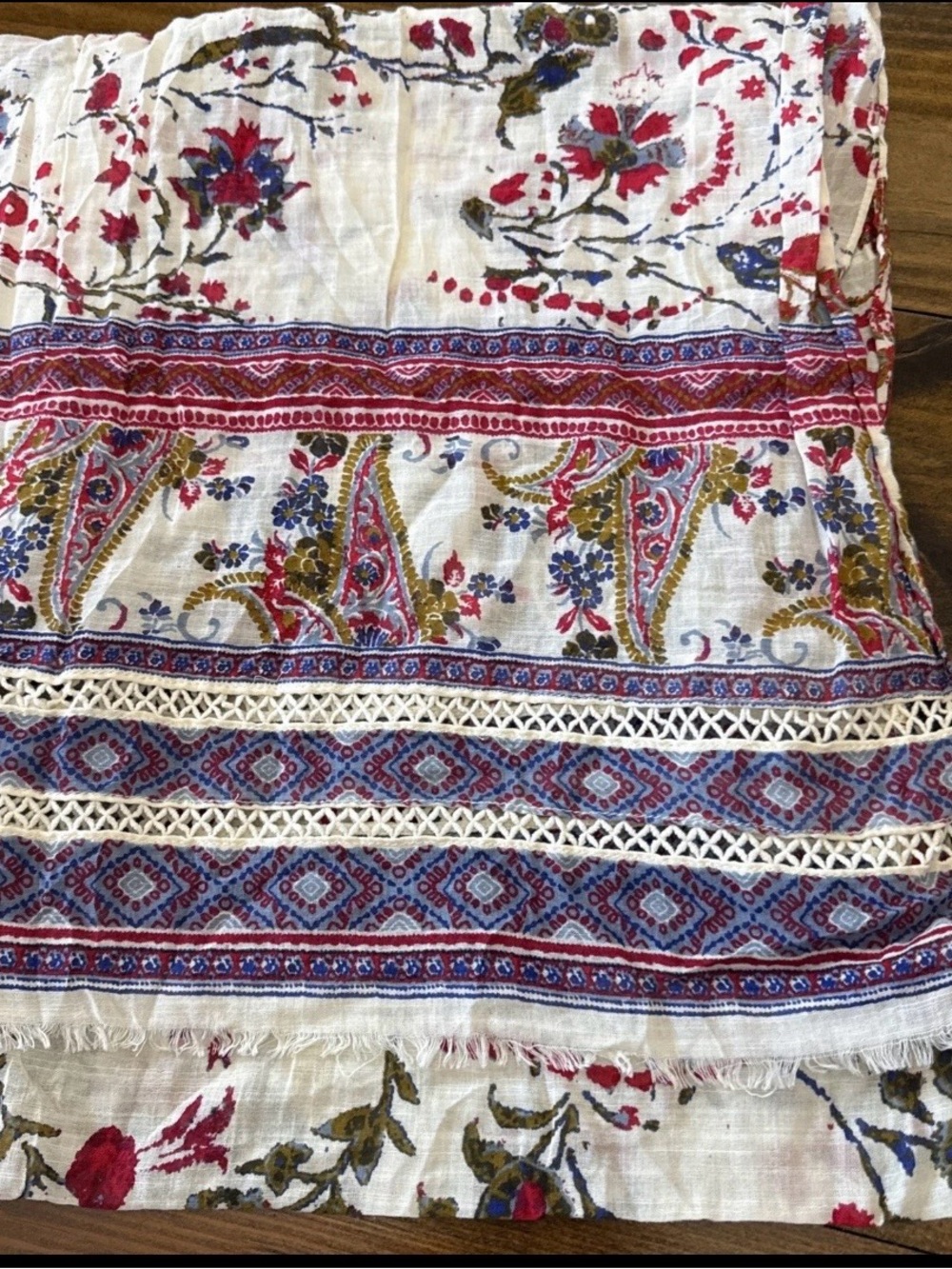 Lucky Brand Floral Paisley Cotton Shawl - Picture 4 of 10